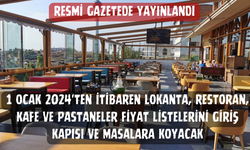 Lokanta, restoran, kafe, pastane gibi işletmelerin girişe fiyat listesi koyulması artık zorunlu