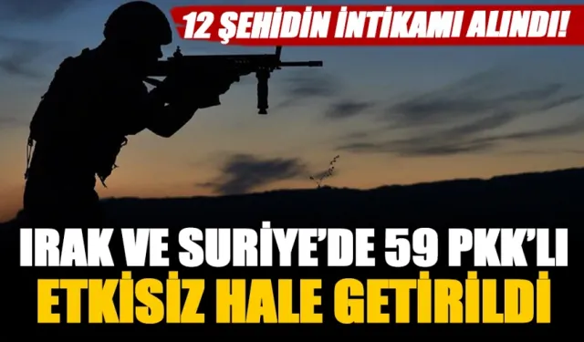 Şehitlerimizin kanı yerde kalmadı!.. 59 PKK'lı etkisiz hale getirildi