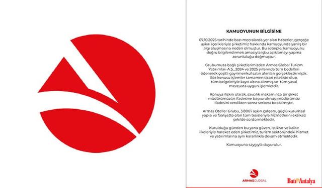 Armas Global: “Tüm İşlemlerimiz Yasal ve Belgeli”